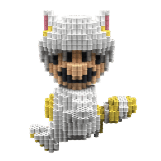 Patrón Mario Tanooki Blanco – fusebeads