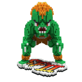 Patrón Blanka-StreetFighter II – fusebeads
