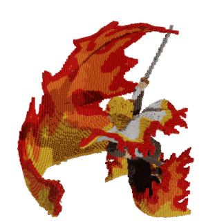 Patrón Kimetsu no Yaiba Diorama Rengoku. – fusebeads
