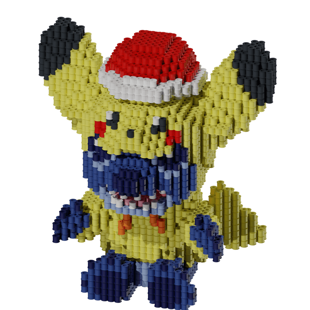 Patró Lilo & Stitch - Stich-pikachu Navidad – fusebeads
